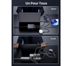 Chargeur et câble d'alimentation PC Ugreen secteur rapide de bureau 100W Gris Gris anodisé