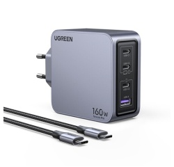 Chargeur et câble d'alimentation PC Ugreen secteur 160W Gris anodisé