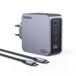 Chargeur et câble d'alimentation PC Ugreen secteur 160W Gris anodisé