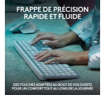 Clavier Logitech MX Keys S Clavier Sans Fil Rechargeable USB C, Silencieux, Plat, Retroeclaire - Gris pale