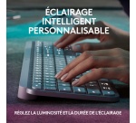 Clavier Logitech MX Keys S Clavier Sans Fil Rechargeable USB C, Silencieux, Plat, Retroeclaire - Gris pale