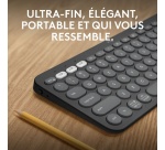 Clavier Logitech Pebble Keys 2 K380s clavier sans fil Bluetooth multidispositif - Graphite