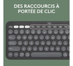 Clavier Logitech Pebble Keys 2 K380s clavier sans fil Bluetooth multidispositif - Graphite