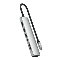 Station d'accueil PC portable Satechi Hub USB-C Multiport 7 en 1 Argent