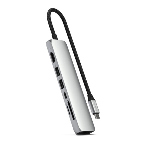 Station d'accueil PC portable Satechi Hub USB-C Multiport 7 en 1 Argent