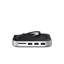 Station d'accueil PC portable Satechi Support & Hub pour Mac Mini M4 avec boitier SSD Silver