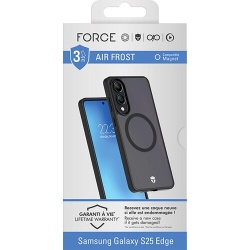 Coque et étui téléphone mobile Forcecase Air Frost Magnet S25 Edge 50%R Noire