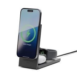 Chargeur pour téléphone mobile Native Union RISE 3-IN-1 Qi2 WIRELESS CHARGER INTL - BLACK