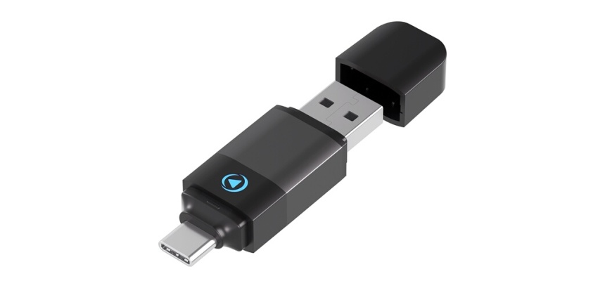 Accessoire téléphonie pour voiture Force Play Adaptateur BT 2en1 USBA+C - CarPlay / Android Auto