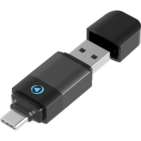 Accessoire téléphonie pour voiture Force Play Adaptateur BT 2en1 USBA+C - CarPlay / Android Auto
