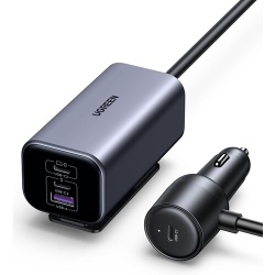 Accessoire téléphonie pour voiture Ugreen chargeur AC 3 ports+1 déporté 150w  Noir