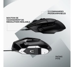 Souris Logitech G502 X Gaming Filaire LIGHTFORCE + Tapis G240
