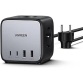 Chargeur et câble d'alimentation PC Ugreen CS rapide bureau 65W avec prises Gris Noir