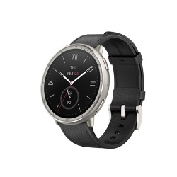 Montre connectée Amazfit Active2 NFC round Black leather+red strap