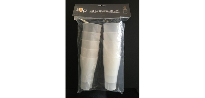 Accessoire machine à soda Beer Up Lot de 10 gobelets 25cl