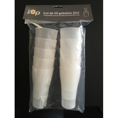 Accessoire machine à soda Beer Up Lot de 10 gobelets 25cl