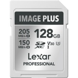 Carte mémoire SD Lexar 128GO IMAGE PLUS WHITE UHS-I / V30 / U3 / lecture 205Mo-sec / écriture 150Mo-sec.