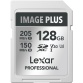 Carte mémoire SD Lexar 128GO IMAGE PLUS WHITE UHS-I / V30 / U3 / lecture 205Mo-sec / écriture 150Mo-sec.