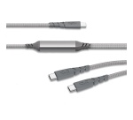 Câble téléphone portable Force Power CBL Duo Ultra-Renforcé C/C+C 2m 5A PD100W G Recyclé