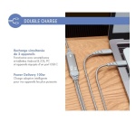 Câble téléphone portable Force Power CBL Duo Ultra-Renforcé C/C+C 2m 5A PD100W G Recyclé