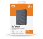 Disque dur externe Wd My Passport 6TB Gris - Portable Hard Drive, Works with USB-C