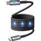 Câble téléphone portable Iniu Magnétique Léopard USB C/C 100W 1,2m Noir