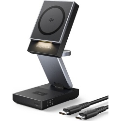 Chargeur pour téléphone mobile Iniu PB MagPro 3 en 1 pliable USB C + cbl USB C/C Noir