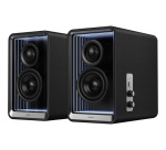Enceinte connectée Hifi Edifier QR65 NOIR - Haut-parleur actif (70 W), design avec effets lumineux RVB, 3 ports de charge rapide USB TurboGaN et sortie caisson de basses, noir