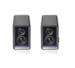 Enceinte connectée Hifi Edifier QR65 NOIR - Haut-parleur actif (70 W), design avec effets lumineux RVB, 3 ports de charge rapide USB TurboGaN et sortie caisson de basses, noir