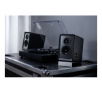 Enceinte connectée Hifi Edifier QR65 NOIR - Haut-parleur actif (70 W), design avec effets lumineux RVB, 3 ports de charge rapide USB TurboGaN et sortie caisson de basses, noir