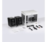 Enceinte connectée Hifi Edifier QR65 NOIR - Haut-parleur actif (70 W), design avec effets lumineux RVB, 3 ports de charge rapide USB TurboGaN et sortie caisson de basses, noir