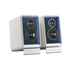 Enceinte connectée Hifi Edifier QR65 BLANC - Haut-parleur actif (70 W), design avec effets lumineux RVB, 3 ports de charge rapide USB TurboGaN et sortie caisson de basses, blanc