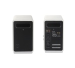 Enceinte connectée Hifi Edifier QR65 BLANC - Haut-parleur actif (70 W), design avec effets lumineux RVB, 3 ports de charge rapide USB TurboGaN et sortie caisson de basses, blanc