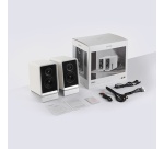 Enceinte connectée Hifi Edifier QR65 BLANC - Haut-parleur actif (70 W), design avec effets lumineux RVB, 3 ports de charge rapide USB TurboGaN et sortie caisson de basses, blanc