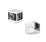 Enceinte connectée Hifi Edifier QR65 BLANC - Haut-parleur actif (70 W), design avec effets lumineux RVB, 3 ports de charge rapide USB TurboGaN et sortie caisson de basses, blanc