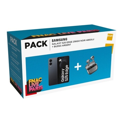 Smartphone Samsung Pack Galaxy S25 Edge 256GO Noir Absolu + Buds 3 Argent