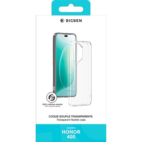 Coque et étui téléphone mobile Honor Silisoft transparente Honor 400 100% recyclé