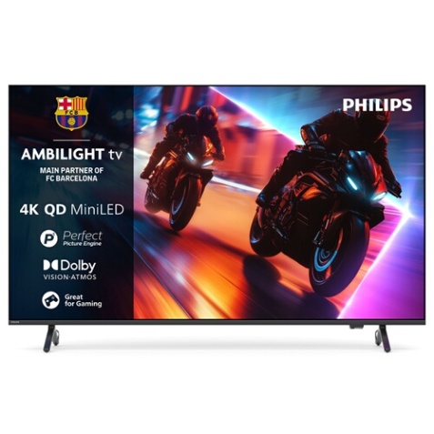 TV LED Philips MiniLEd 65MLED910 164cm 4K UHD QLED Ambilight VRR 144Hz Smart OS Titan 2025