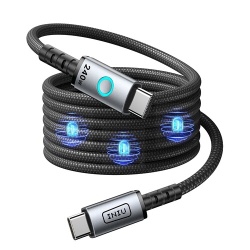 Câble téléphone portable Iniu Magnétique Léopard USB C/C 240W Noir