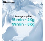 Lave-linge hublot Hisense WF5I9043BBFS Noir