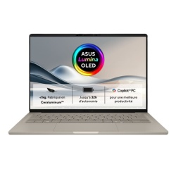 PC portable Asus Zenbook A14 UX3407QA-QD219W 14" Copilot+ Qualcomm Snapdragon X 16 Go RAM 512 Go SSD Beige