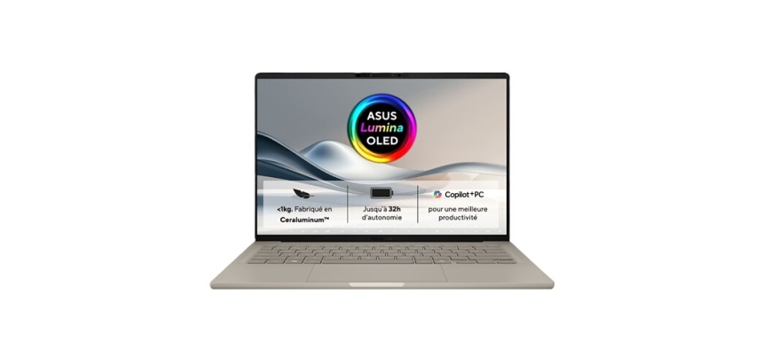 PC portable Asus Zenbook A14 UX3407QA-QD219W 14" Copilot+ Qualcomm Snapdragon X 16 Go RAM 512 Go SSD Beige
