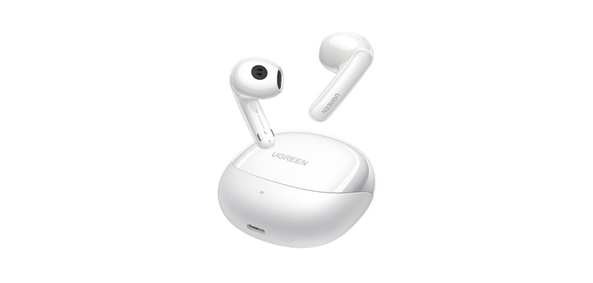 Oreillette et Kit mains-libres Ugreen HiTune H6 Pro ANC Earbuds Blanc