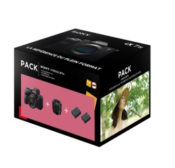 Appareil photo hybride Sony Pack Alpha 7IV + FE 28-60mm f/4-5.6 + FE 50mm f/1.8 + 2ème batterie