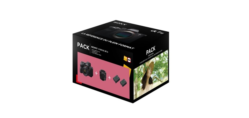 Appareil photo hybride Sony Pack Alpha 7IV + FE 28-60mm f/4-5.6 + FE 50mm f/1.8 + 2ème batterie