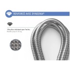 Câble téléphone portable Force Power Câble renforcé C/C 1.2m 3A Gris