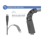 Câble téléphone portable Force Power Câble renforcé C/C 1.2m 3A Gris