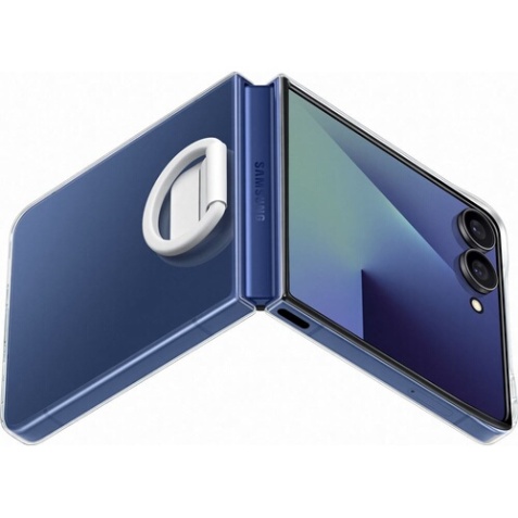 Coque et étui téléphone mobile Samsung avec anneau selfie Transparent pour Galaxy Z Flip 7