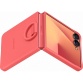Coque et étui téléphone mobile Samsung en silicone avec anneau selfie Corail pour Galaxy Z Flip 7
