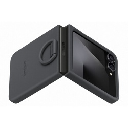 Coque et étui téléphone mobile Samsung en silicone avec anneau selfie Noir pour Galaxy Z Flip 6 et 7